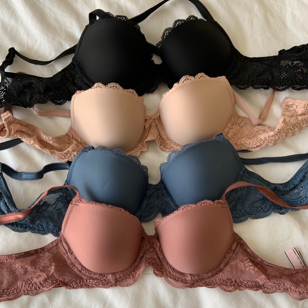 Lightly Lined Demi Bras, Set of 4